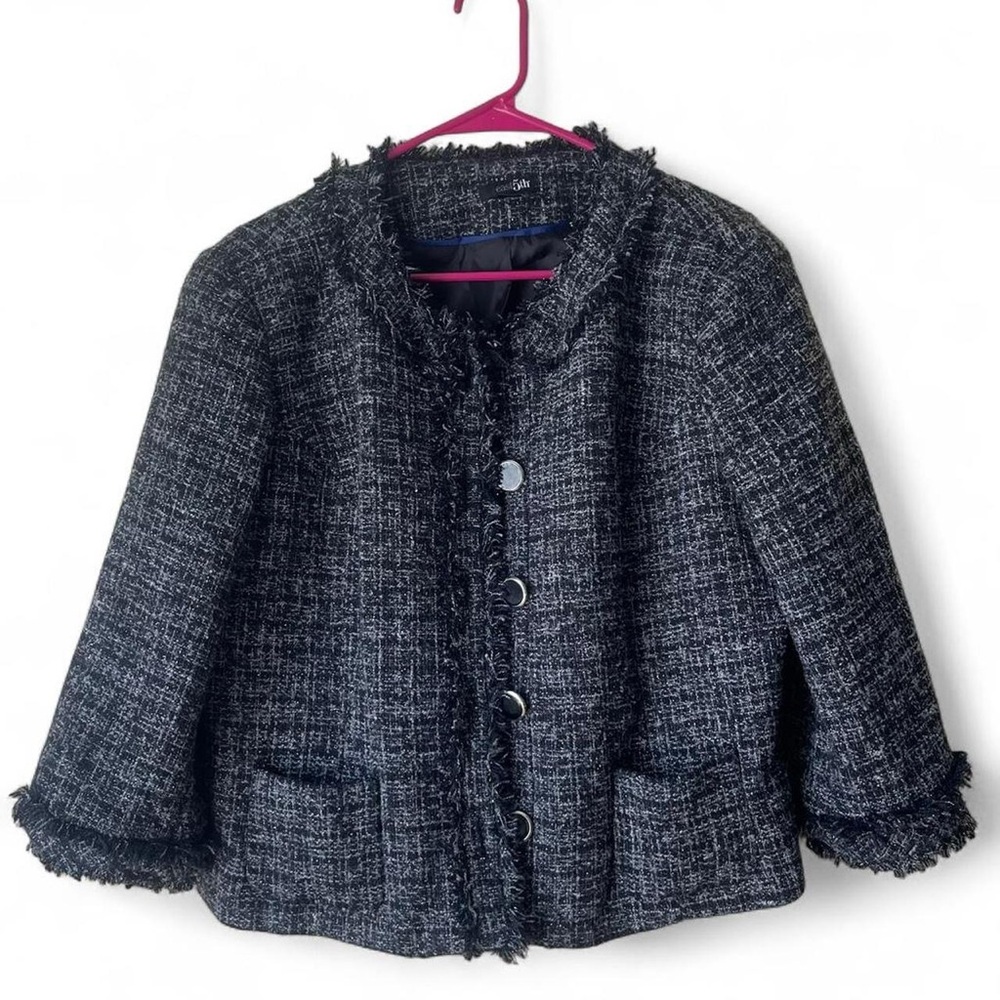 East 5th Black & Gold Tweed Cropped Blazer